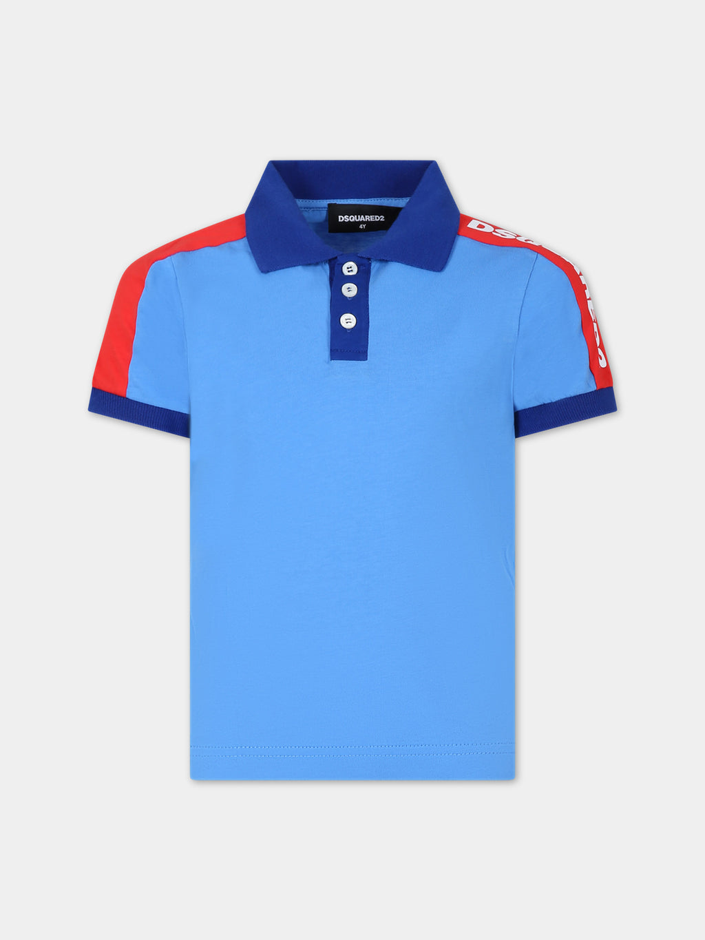 Polo azzurra per bambino con logo